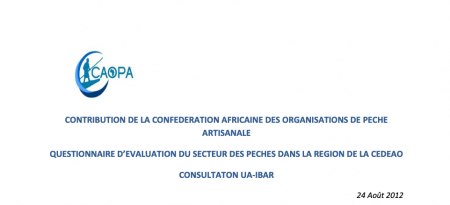 Contribution de la CAOPA au questionnaire d&rsquo;évaluation du secteur des pêches dans la région de la CEDEAO